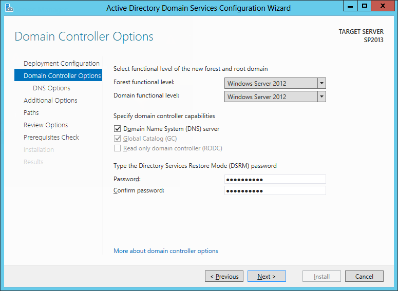 Configure Domain Controller Windows 2012 2